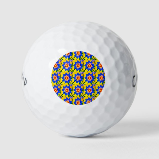 Pelotas De Golf Patrón de flores abstractas (Anverso)