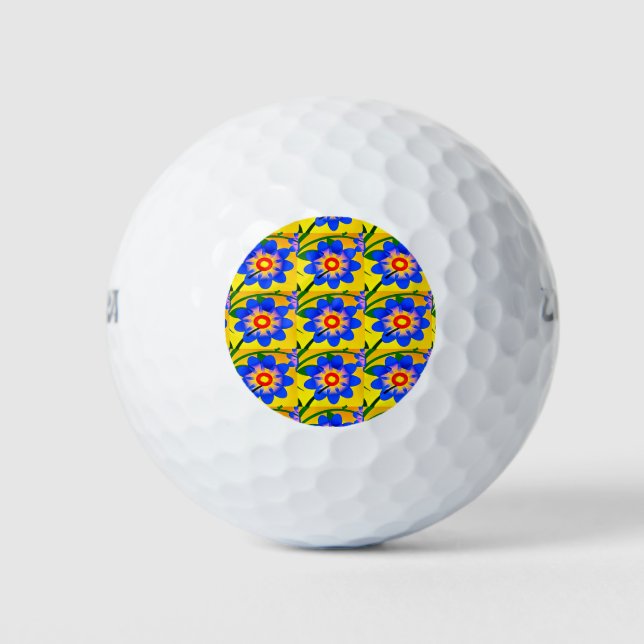 Pelotas De Golf Patrón de flores abstractas (Anverso)