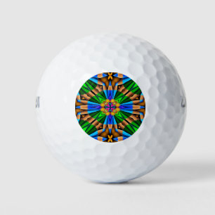 Pelotas De Golf Patrón de flores abstractas únicas