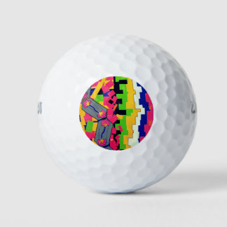 Pelotas De Golf Patrón de flores luminosas