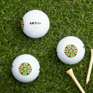 Pelotas De Golf Patrón de flores rosadas y blancas
