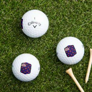 Pelotas De Golf Patrón de flores rosas adorables