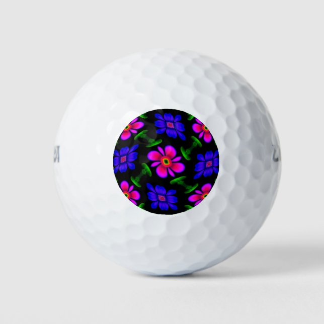 Pelotas De Golf Patrón de flores rosas adorables (Anverso)