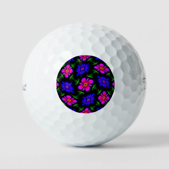 Pelotas De Golf Patrón de flores rosas adorables (Anverso)