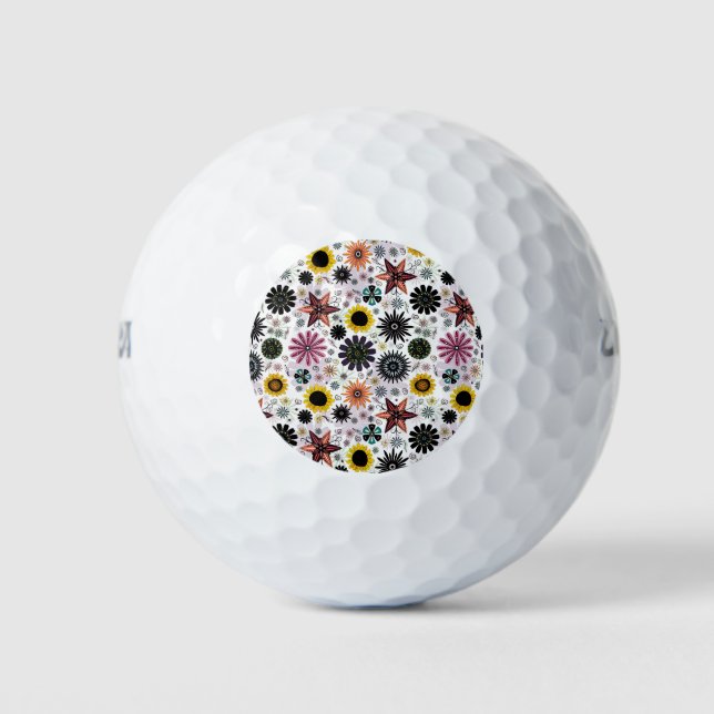 Pelotas De Golf Patrón de flores sin soldadura cutáneo (Anverso)