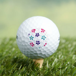 Pelotas De Golf Patrón de flores y puntos