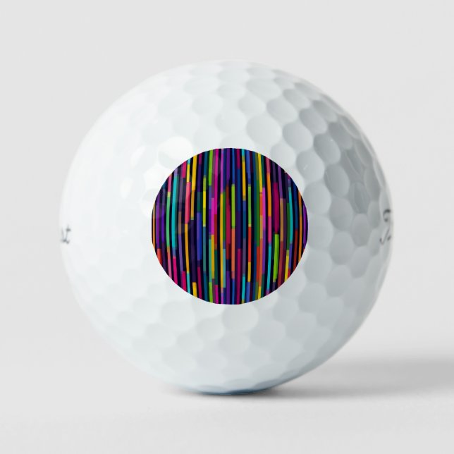 Pelotas De Golf Patrón de franja vertical de neón (Anverso)