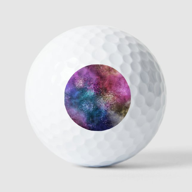 Pelotas De Golf Patrón de galaxia colorido (Anverso)