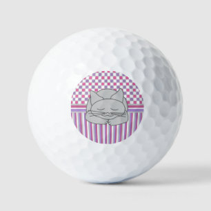 Pelotas De Golf Patrón de gato gris durmiente