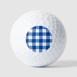 Pelotas De Golf Patrón de gingham azul