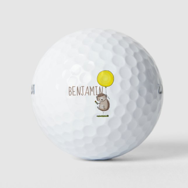 Pelotas De Golf Patrón de hedgehog y personalizado de globos (Anverso)