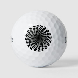 Pelotas De Golf Patrón De Ilusión Óptica En Blanco Y Negro