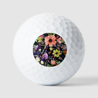 Pelotas De Golf Patrón de jardín sin foco acuarela floral