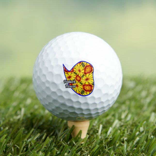 Pelotas De Golf Patrón de las flores doradas (Camiseta in situ)