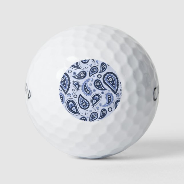 Pelotas De Golf Patrón de Paisley Azul (Anverso)