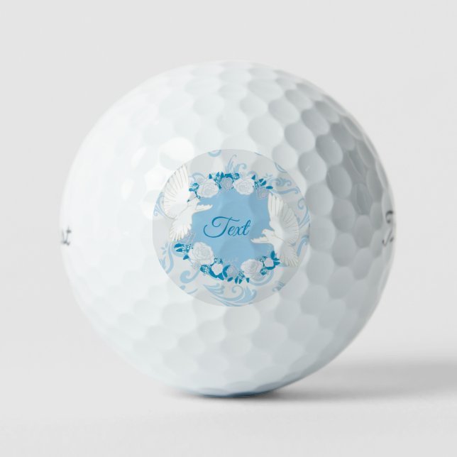 Pelotas De Golf Patrón de pájaros azules  (Anverso)