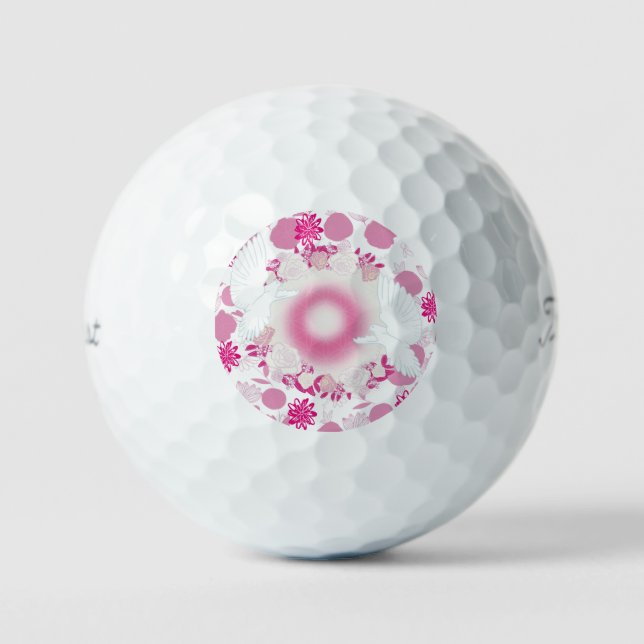 Pelotas De Golf Patrón de pájaros azules  (Anverso)