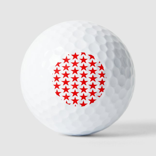 Pelotas De Golf Patrón de pequeñas estrellas rojas (Anverso)
