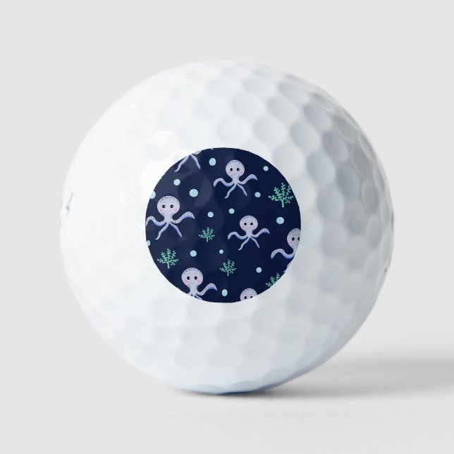 Pelotas De Golf Patrón de pulpo bajo el mar (Anverso)