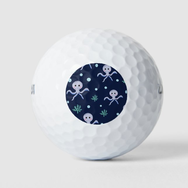 Pelotas De Golf Patrón de pulpo bajo el mar (Anverso)