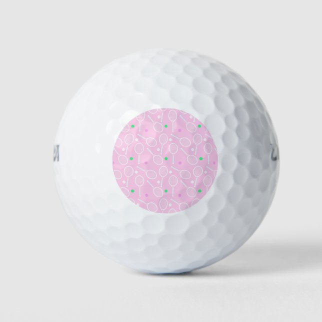Pelotas De Golf Patrón de raqueta de tenis Pink (Anverso)