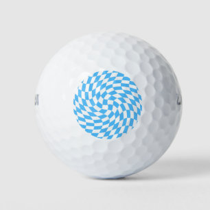 Pelotas De Golf Patrón de tablero de cheques azul y blanco claro
