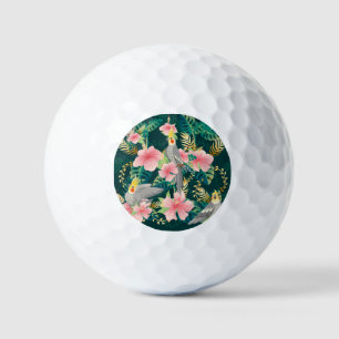 Pelotas De Golf Patrón de vintage de loro de Cockatiel