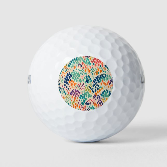 Pelotas De Golf Patrón floral de la estampilla del arcoiris suave (Anverso)