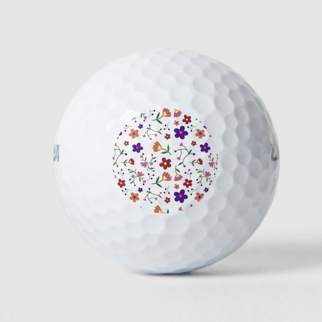 Pelotas De Golf Patrón floral dibujado a mano (Anverso)