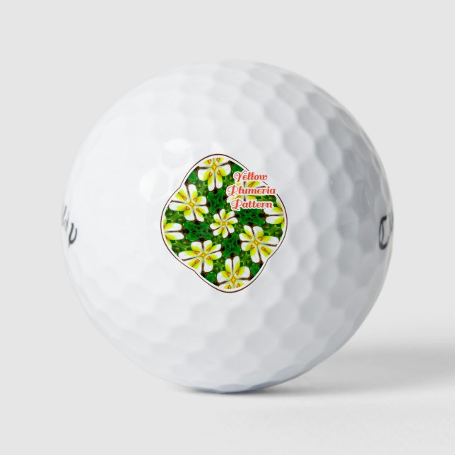 Pelotas De Golf Patrón frangipano amarillo (Anverso)