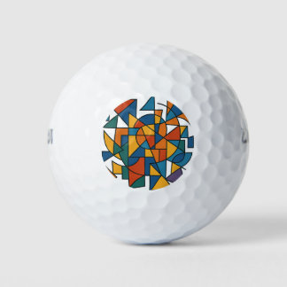 PELOTAS DE GOLF PATRÓN GEOMÉTRICO COLORIDO ABSTRACTO