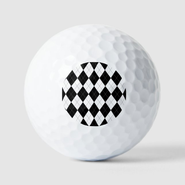 Pelotas De Golf Patrón geométrico negro blanco (Anverso)