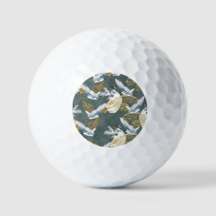 Pelotas De Golf Patrón japonés de aves de gránulas vintage