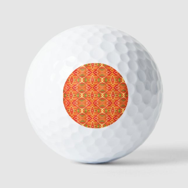 Pelotas De Golf patrón naranja y verde (Anverso)