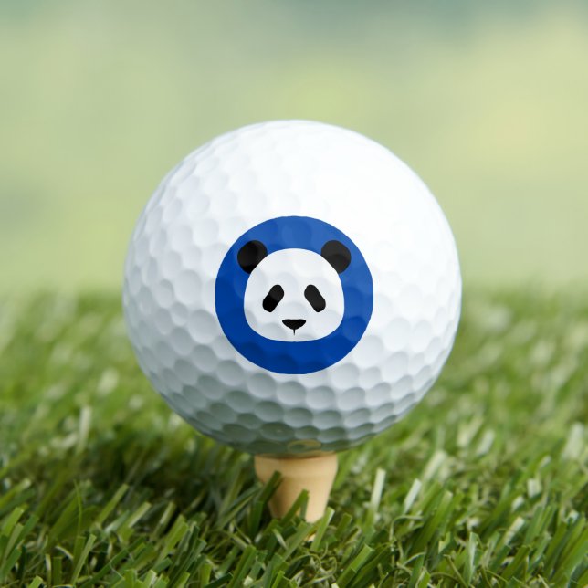 Pelotas De Golf Patrón Panda minimalista- Azul cobalto (Camiseta in situ)