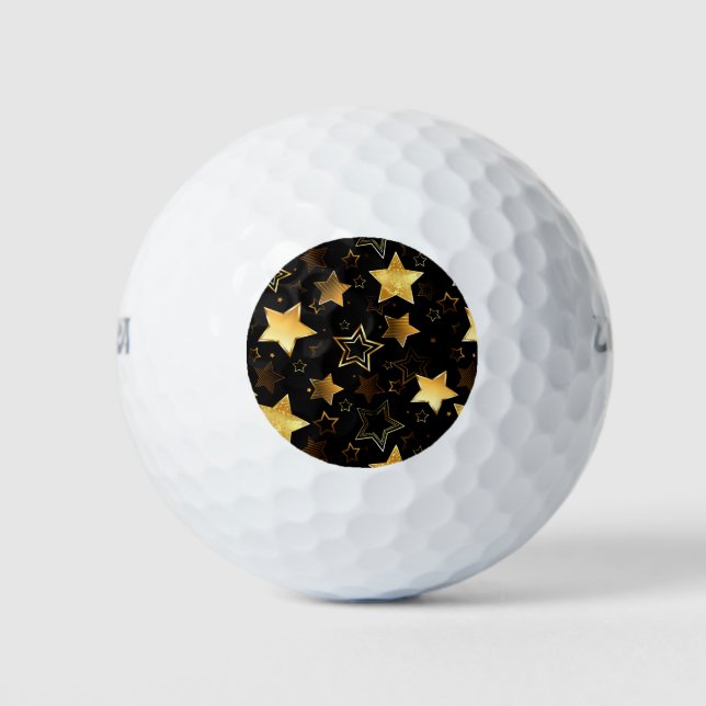 Pelotas De Golf Patrón sin foco con las estrellas doradas (Anverso)