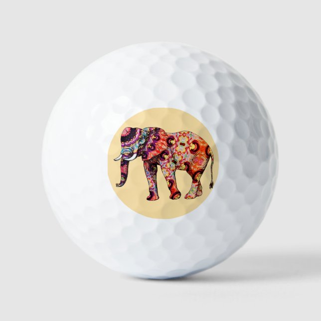 Pelotas De Golf Patrones tradicionales chinos de animales elefante (Anverso)