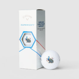 Pelotas De Golf Pavo con flores púrpuras