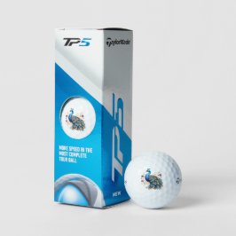 Pelotas De Golf Pavo con flores púrpuras