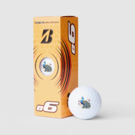 Pelotas De Golf Pavo con flores púrpuras