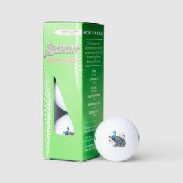 Pelotas De Golf Pavo Real Con Flores Purpura