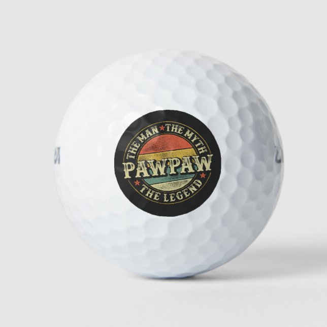 Pelotas De Golf PawPaw El Hombre El Mito El Abuelo De Regalo De La (Anverso)