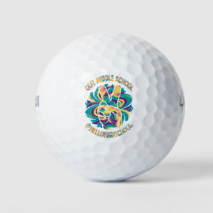 Pelotas De Golf Paz Fuera Medio Hola Escuela Secundaria Tie Dye 
