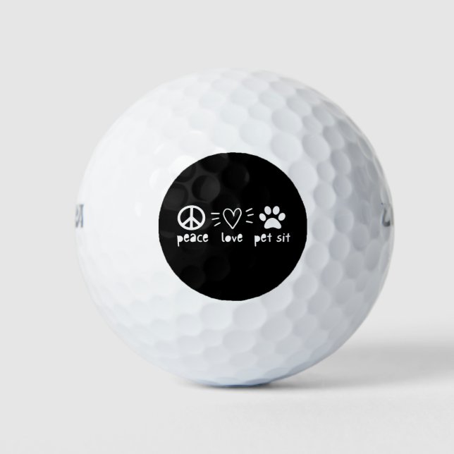 Pelotas De Golf Peace Love Pet Sit (Anverso)