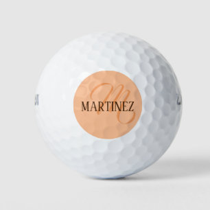 Pelotas De Golf Peach Fuzz Elegante Nombre Personalizado