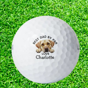 Pelotas De Golf Peeking Golden Labrador Tema de la pipa