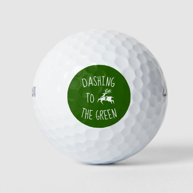 Pelotas De Golf Pegarse al icono verde de la Emoji de renos (Anverso)