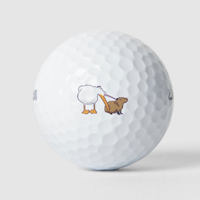 Pelotas De Golf Pelican trata de comer kawaii al capibara (Anverso)