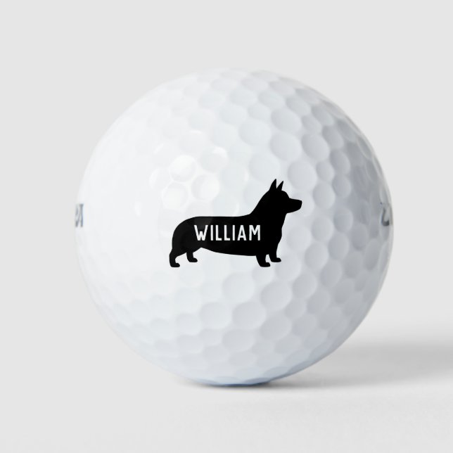 Pelotas De Golf Pembroke Welsh Corgi Silhouette (Anverso)
