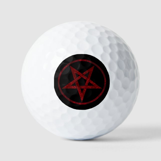Pelotas De Golf Pentagram del diablo Rojo (Anverso)